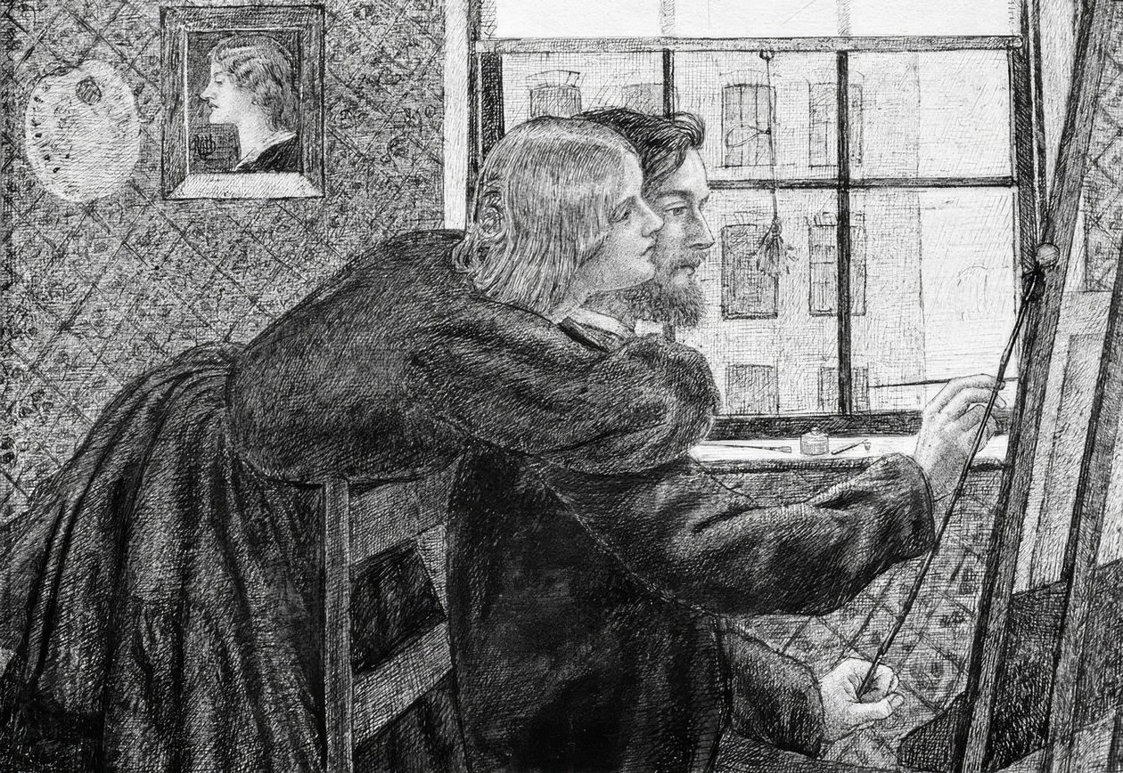 Fanny Cornforth och G.P.Boyce av Dante Gabriel Charles Rossetti