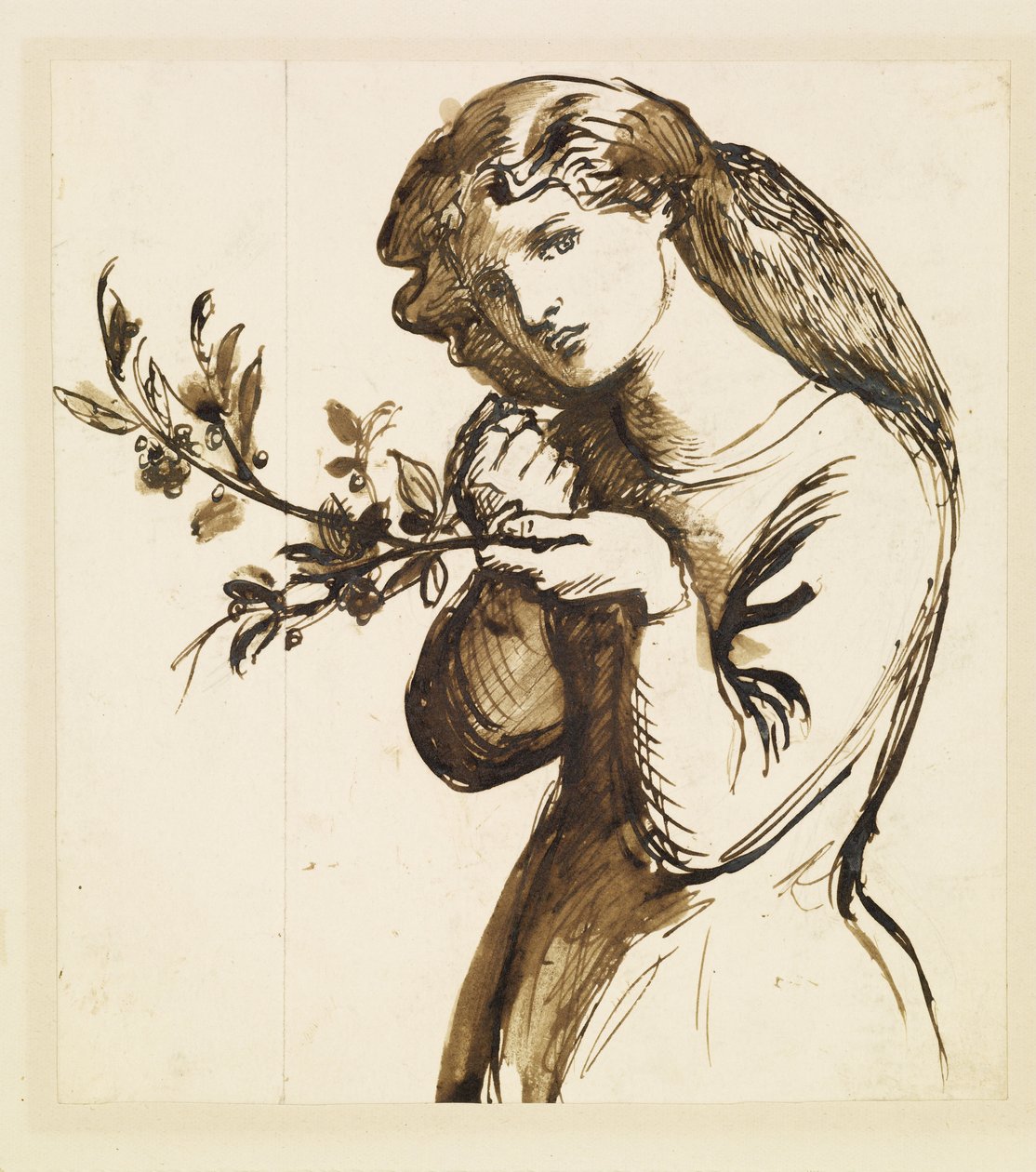 Kvinna - Studie av en flicka som äter körsbär av Dante Gabriel Rossetti