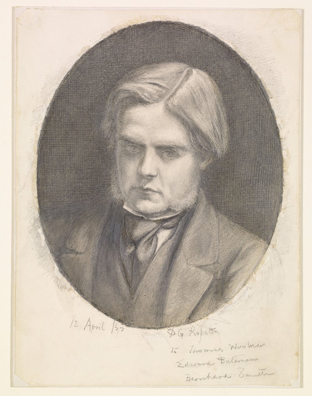 Porträtt av William Holman Hunt (1827-1910) av Dante Gabriel Rossetti