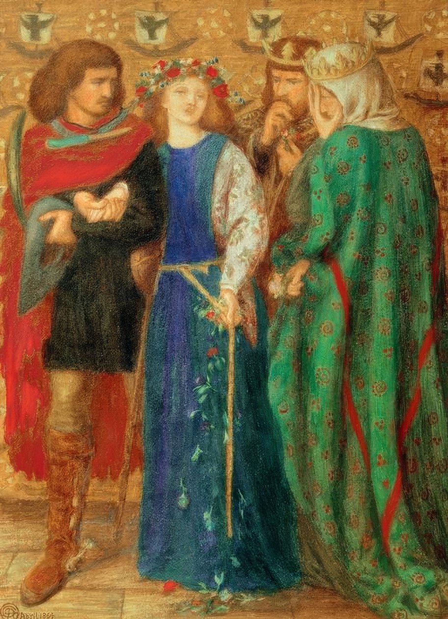 Ophelias första galenskap av Dante Gabriel Charles Rossetti