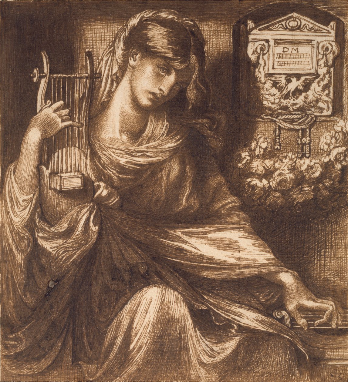 Den romerska änkan, c1870-talet av Dante Gabriel Rossetti