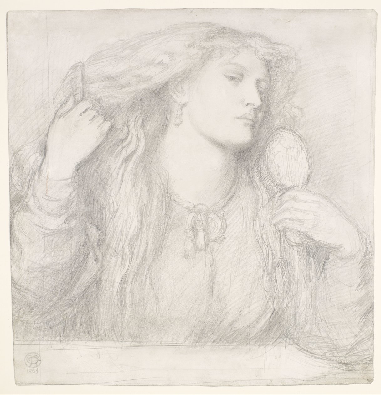 Kvinna som kammar sitt hår, Fanny Cornforth av Dante Gabriel Rossetti