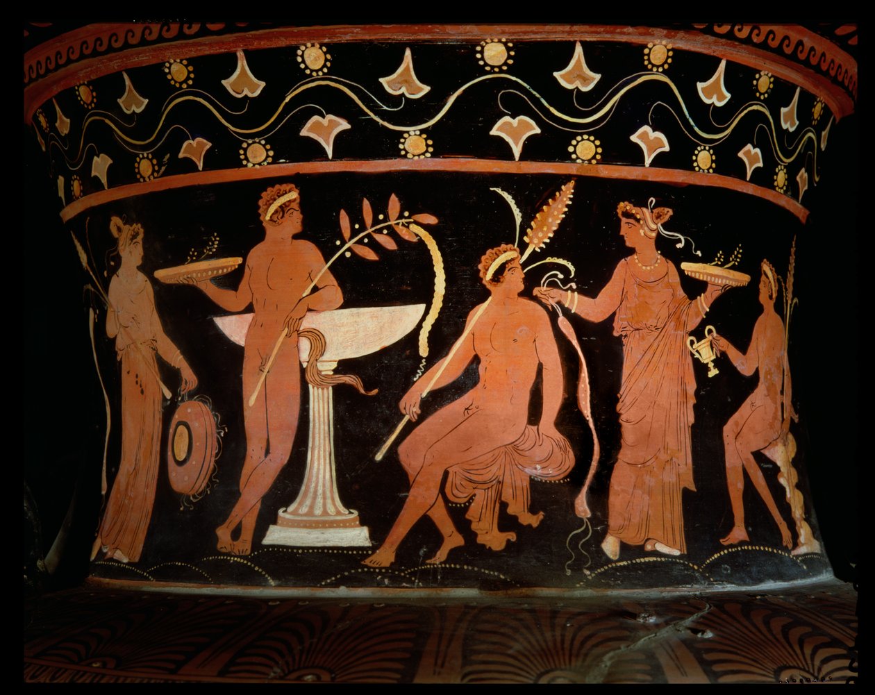 Apulien röd-figur volute krater, detalj av halsen keramik av Darius Painter