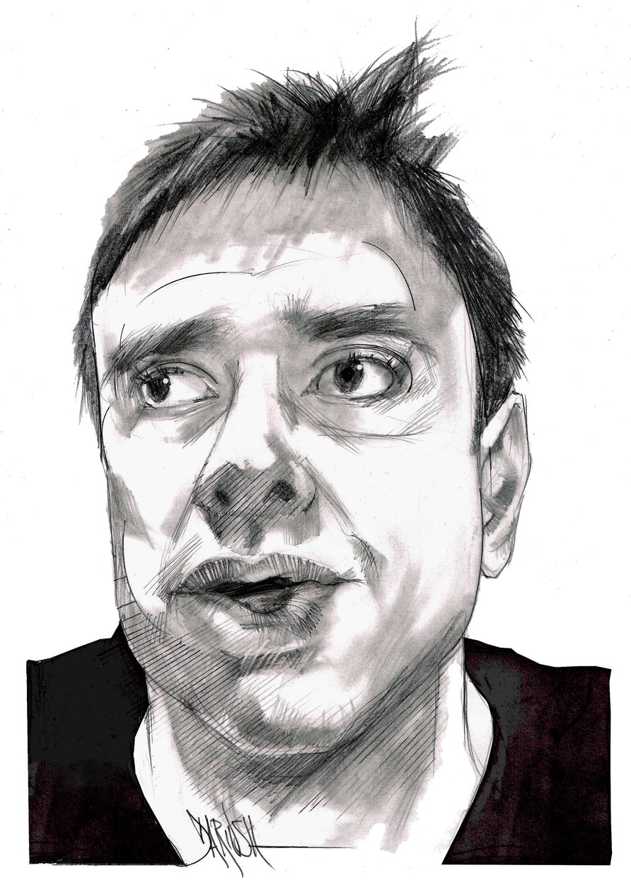 Alessandro Di Battista, 2023 (digital teckning med färgpennor) av Dariush Radpour
