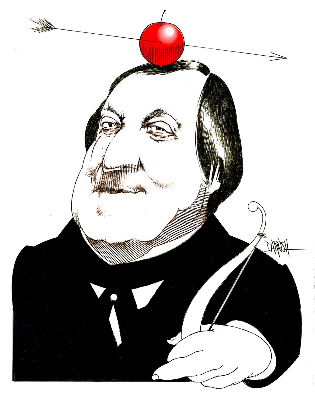 Gioachino Rossini, 2024 (digital teckning med färgpenna) av Dariush Radpour