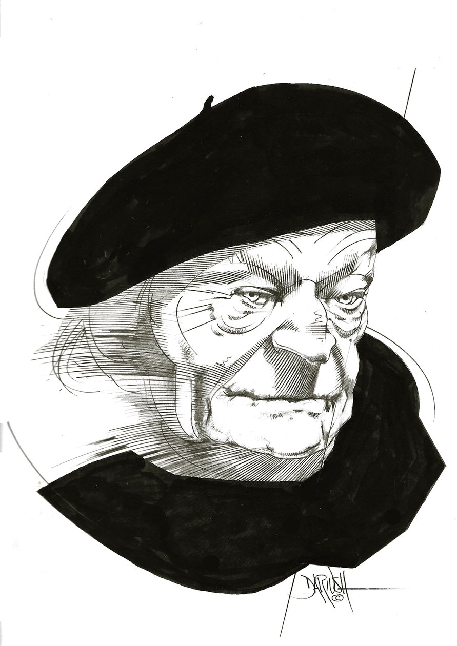 Giuseppe Ungaretti, 2024 (digitalt förbättrad blyertsteckning) av Dariush Radpour