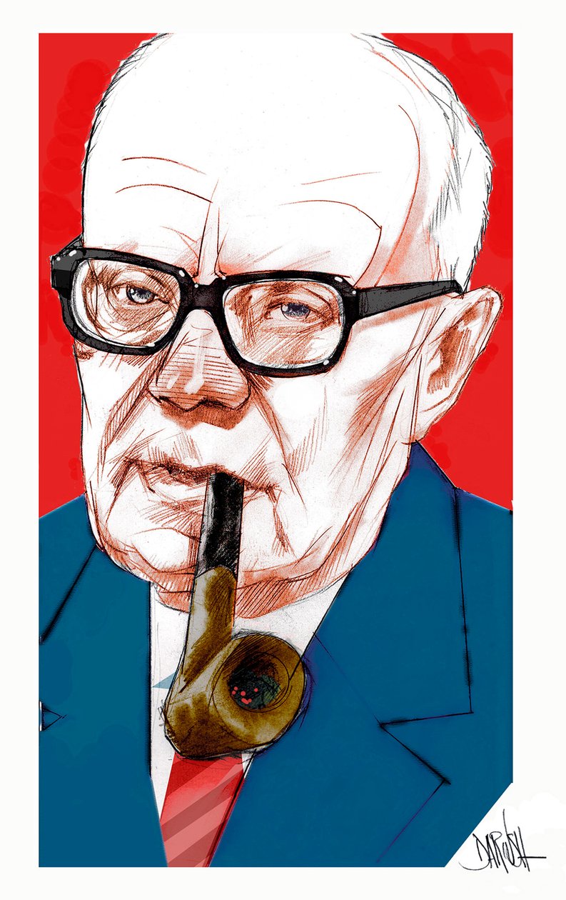 Sandro Pertini, 2022 (digital teckning med färgpenna) av Dariush Radpour