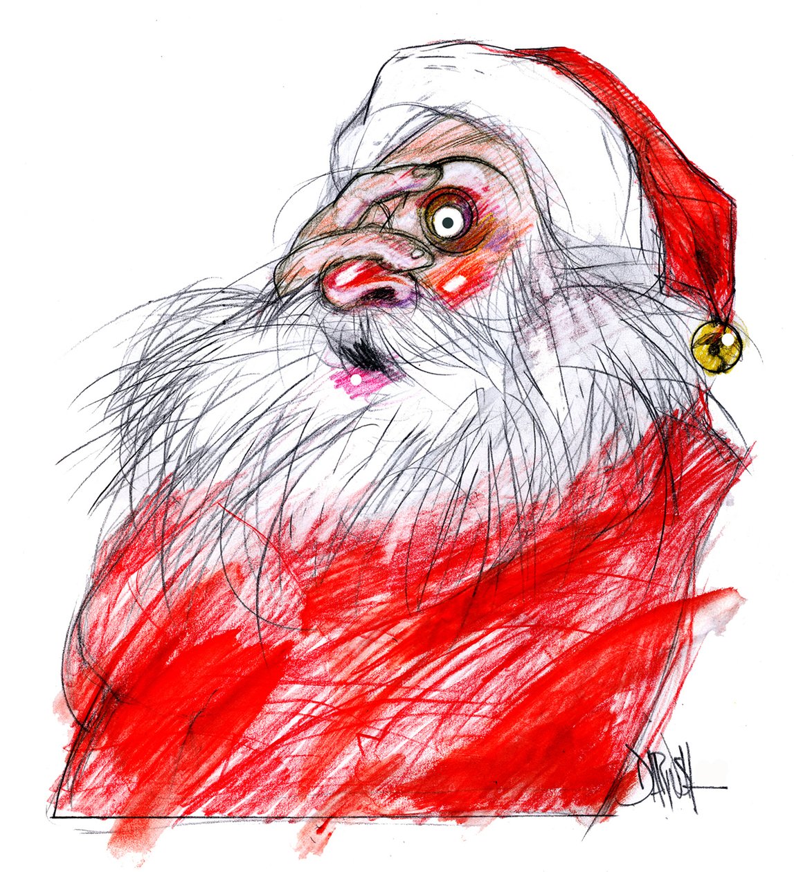Santa Claus, 2008 (digital teckning med färgpenna) av Dariush Radpour