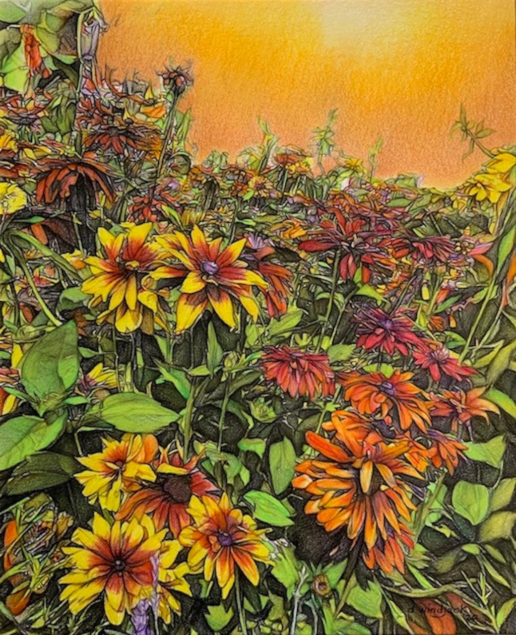 Abundance, 2019 (blyerts på papper) av Darrell Windjack