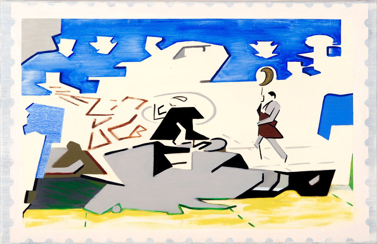 Charles and Di (Landscape), 2019 (olja på duk) av Darren Coffield