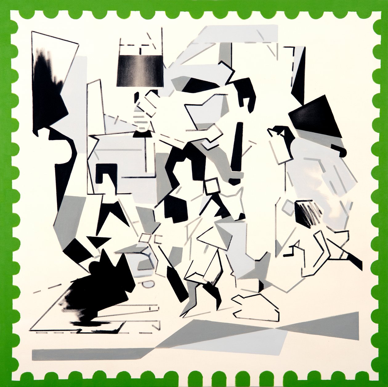 Christmas at The Kennedys IV, 2019 (akryl på duk) av Darren Coffield