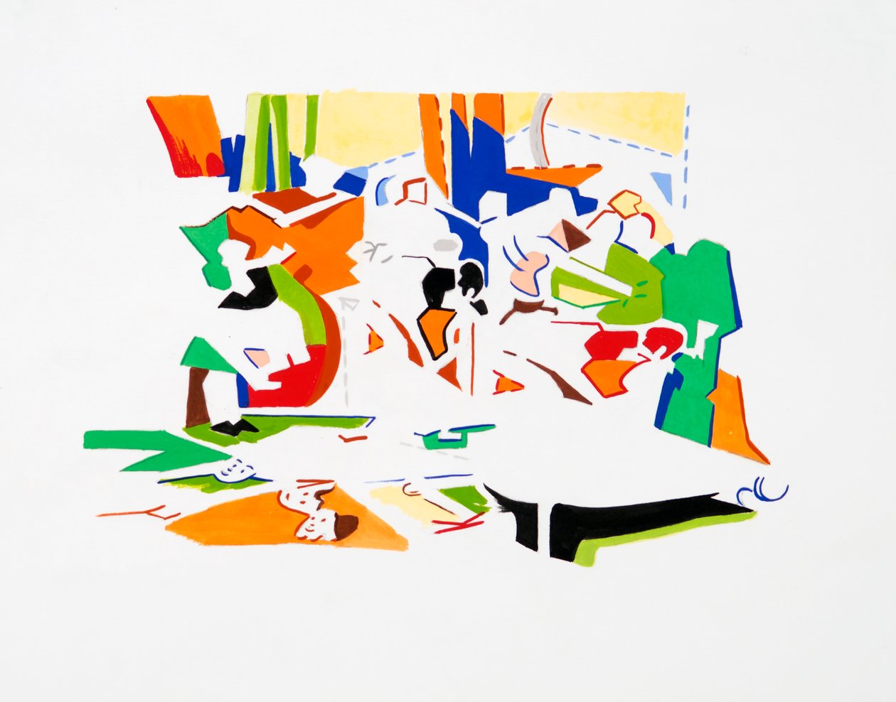 Feast of Pan (Landscape), 2019 (gouache på papper) av Darren Coffield