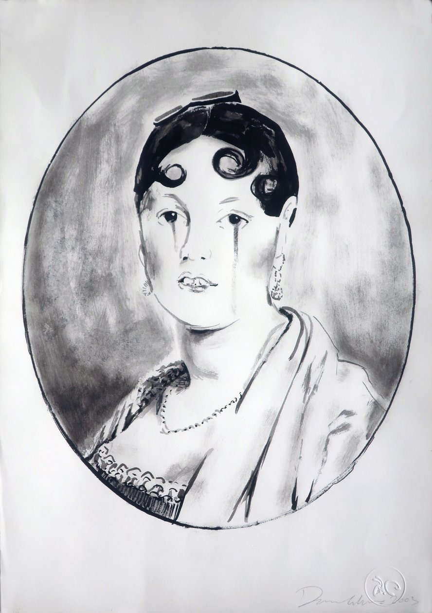 Ingre Girl 3, 2003 (tusch på papper) av Darren Coffield