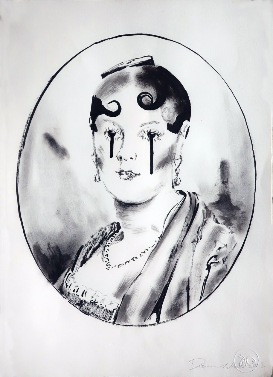 Ingre Girl 4, 2003 (tusch på papper) av Darren Coffield