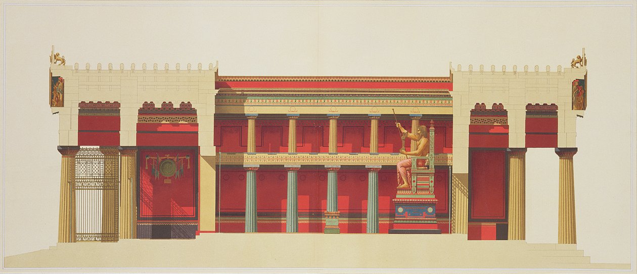 Längssnitt av Jupitertemplet i Aegina (323-27 f.Kr.) av Daumont