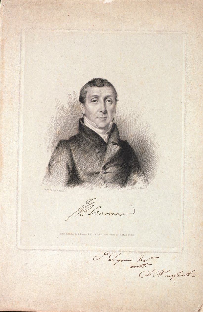 Johann Baptist Cramer (1771-1858) graverad av J. Thomson, 1826 av David Barber