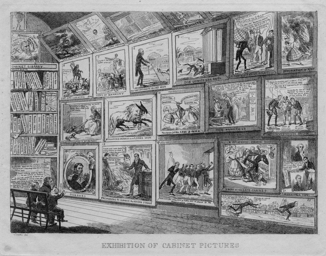 Utställning av kabinettbilder, ca 1831 av David Claypoole Johnston