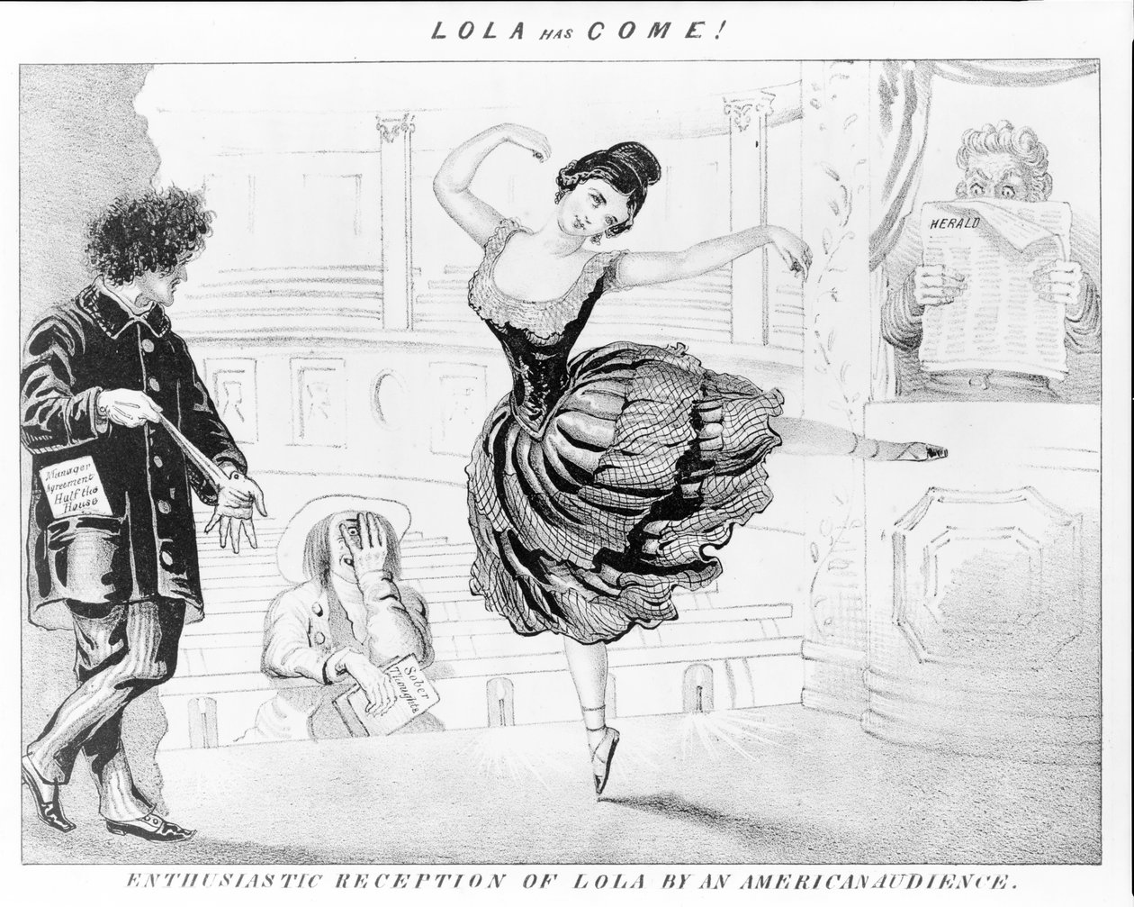 Lola har kommit! Entusiastiskt mottagande av Lola av amerikansk publik. av David Claypoole Johnston