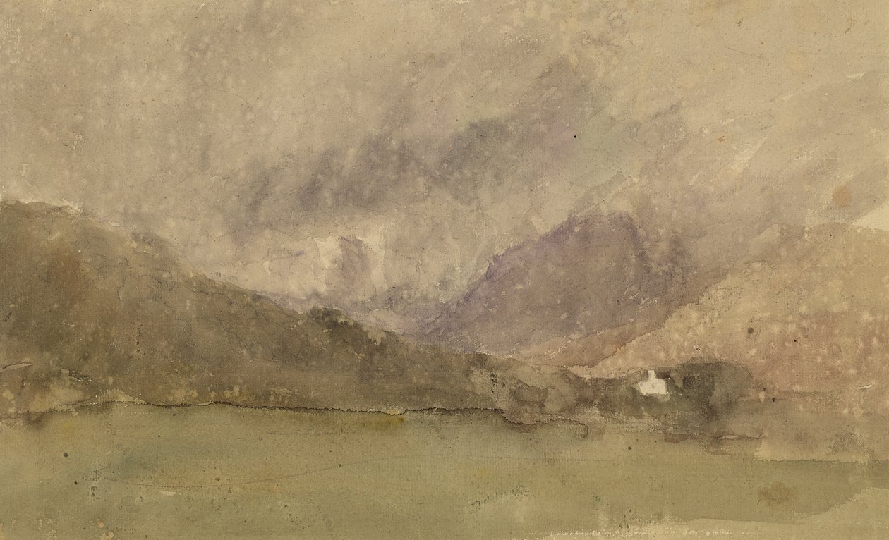 Capel Curig, Caernarvonshire, Wales (wc over grafit på papir) swed av David Cox