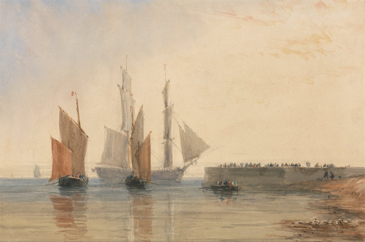 Ingång till Calais hamn av David Cox