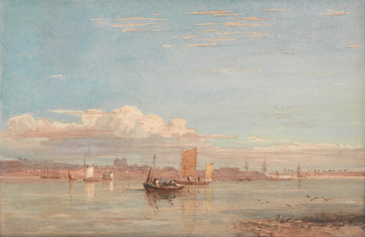 Greenwich Hospital från Woolwich Reach av David Cox
