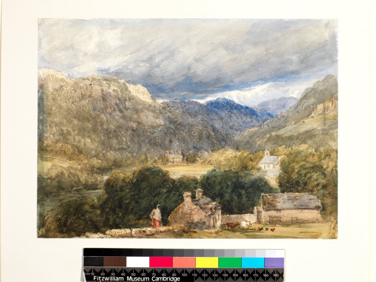 No.1273 Bettws-y-Coed (wc och svart krita på papper) av David Cox