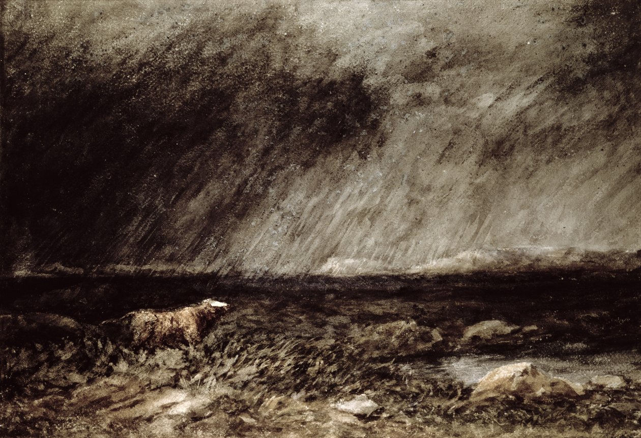 The Challenge on the Moors, nära Bettws-y-Coed, North Wales, 1853, av David Cox