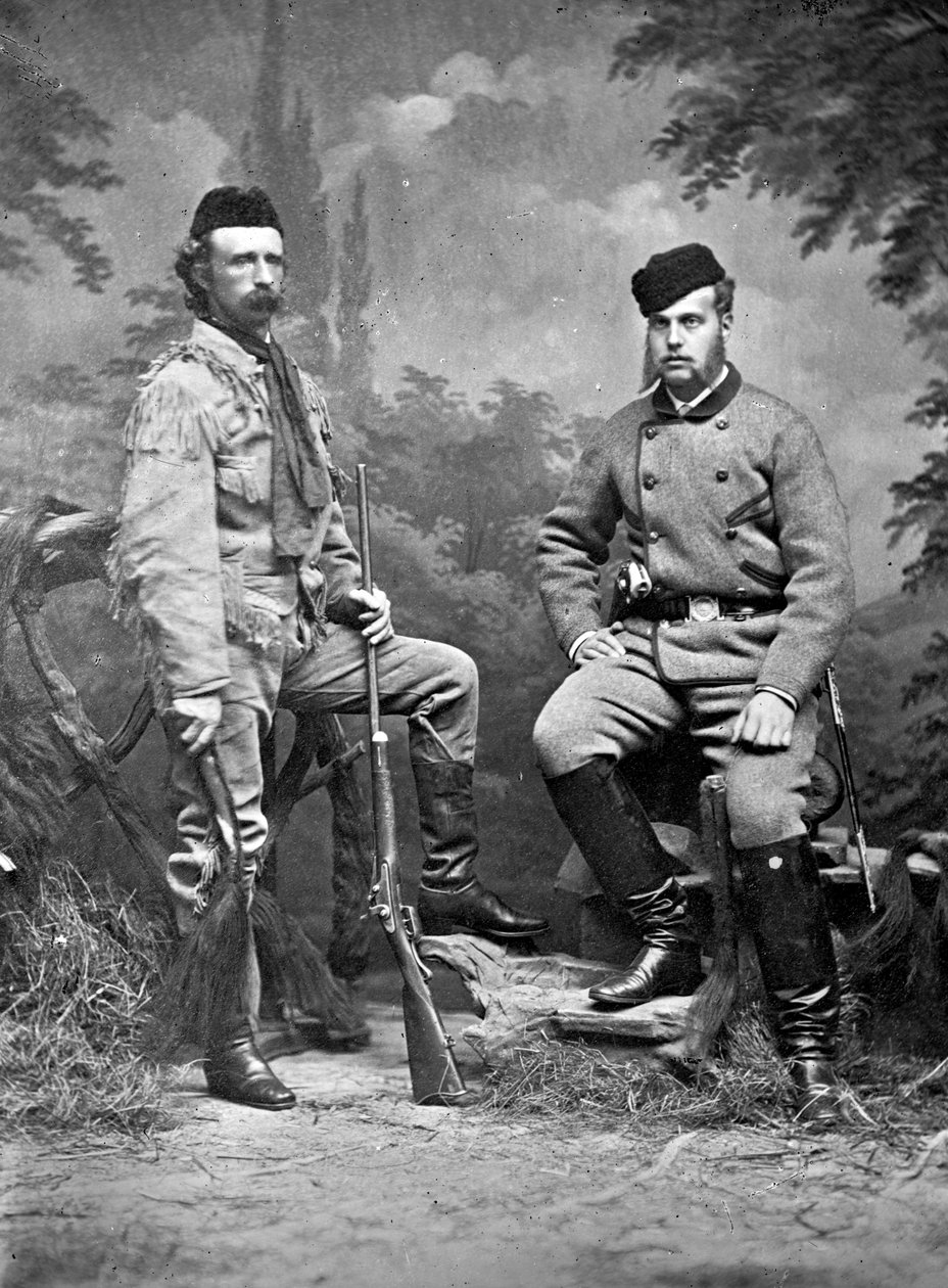 General George A. Custer och storhertig Alexis, i jaktkläder, 1872 av David Frances Barry