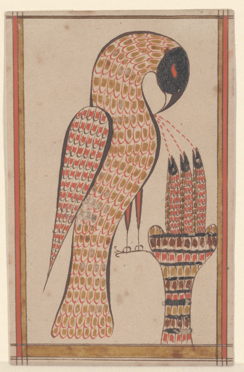 Pelican in its Piety, Fraktur Painting, c.1810 (penna och bläck med wc på papper) av David Kulp