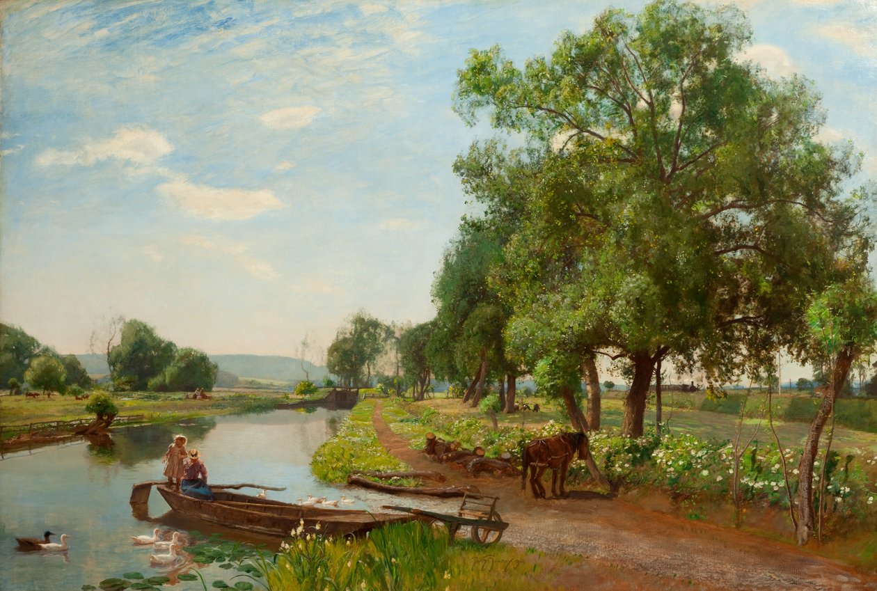 Flod och järnväg, 1896 av David Murray