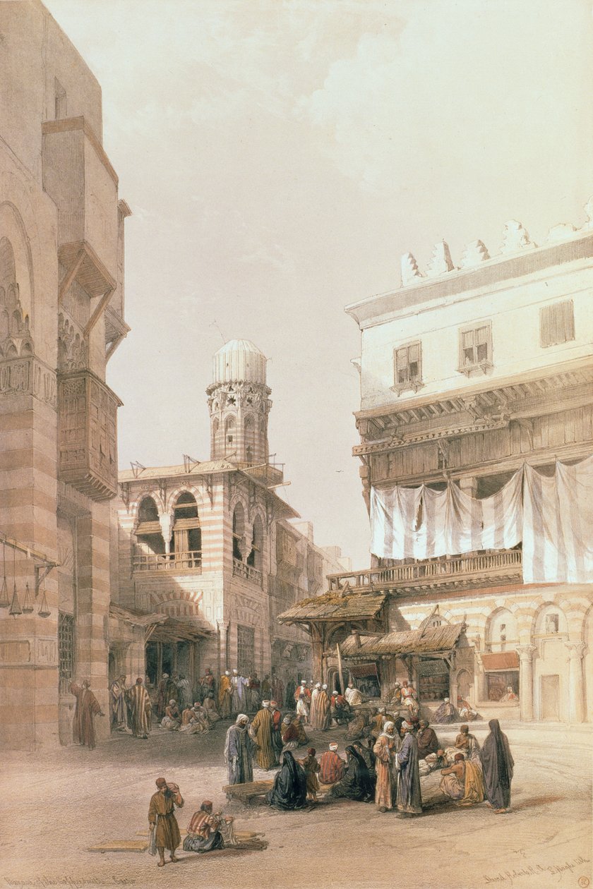 Kopparsmedernas basar, Kairo, från Egypten och Nubien, Vol.3 av David Roberts
