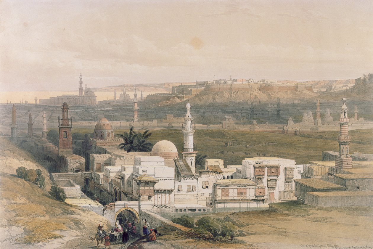 Kairo från Porten till Citizenib, med utsikt mot Suezöknen, från Egypten och Nubia, Vol.3 av David Roberts