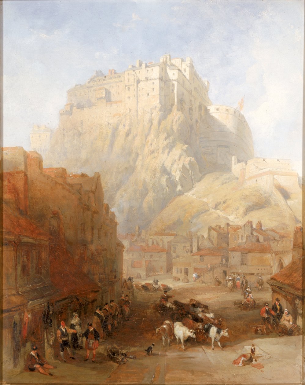 Edinburgh Castle från Grassmarket, 1837 av David Roberts