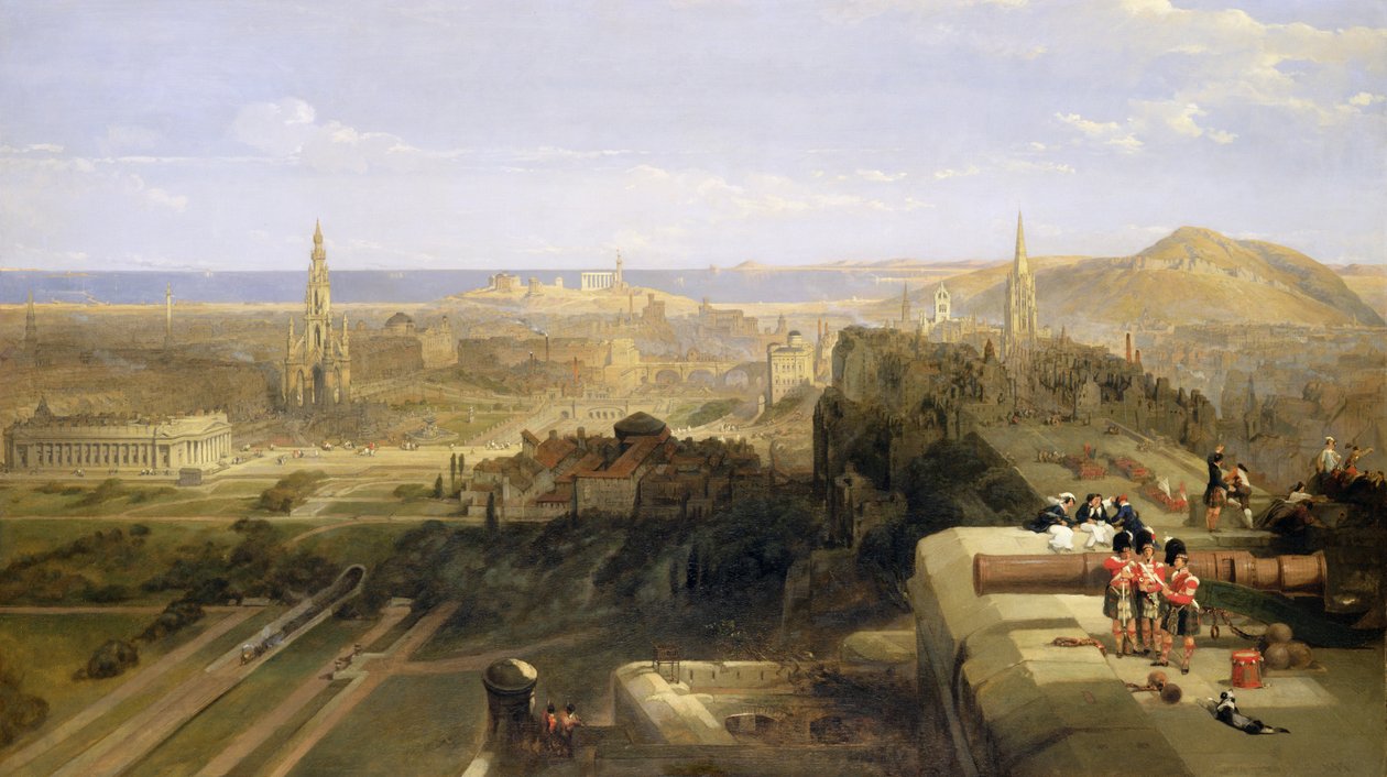 Edinburgh från slottet, 1847 av David Roberts