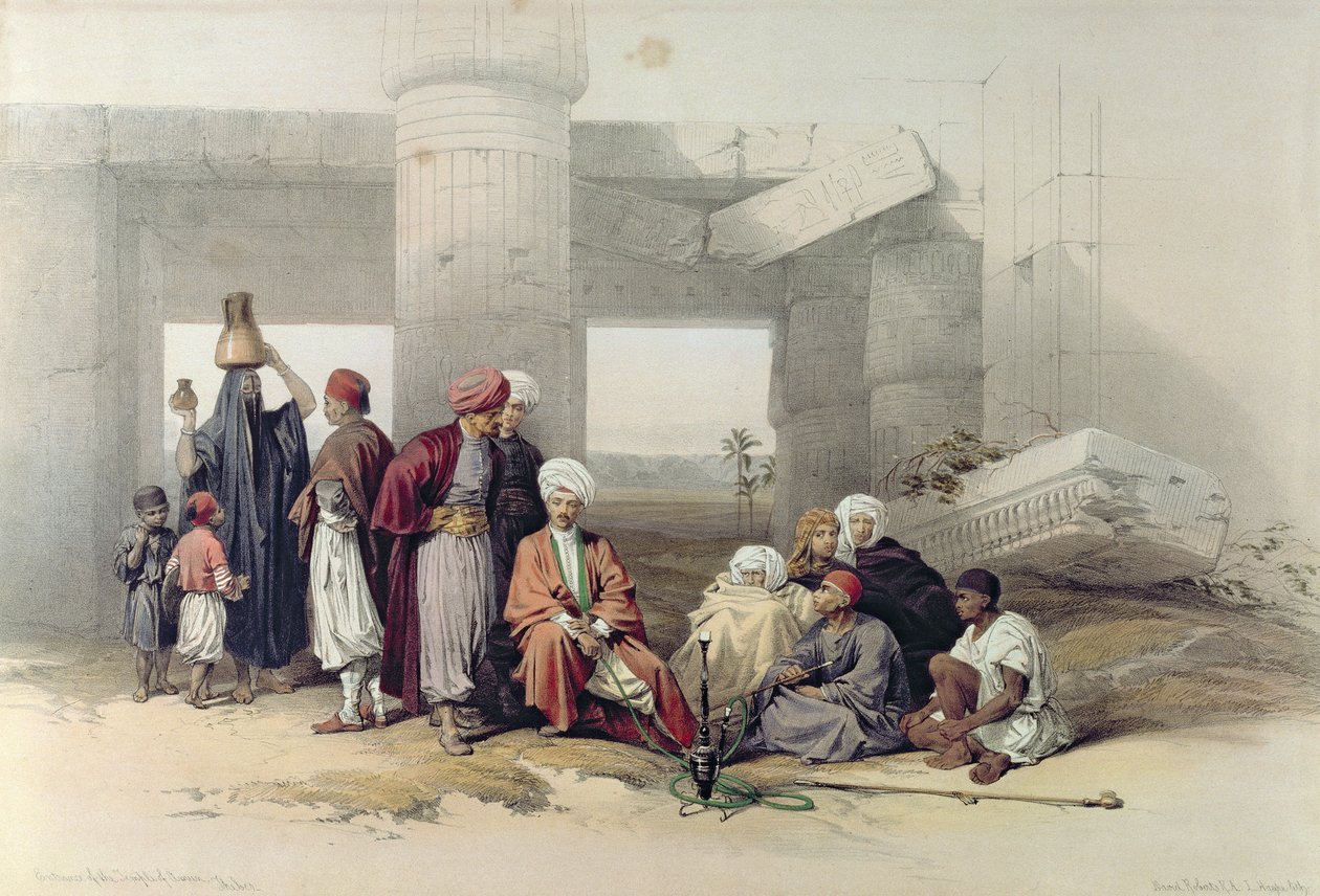 Ingången till Temple of Amus II i Goorha, Thebe, från Egypten och Nubia, Vol.1 av David Roberts