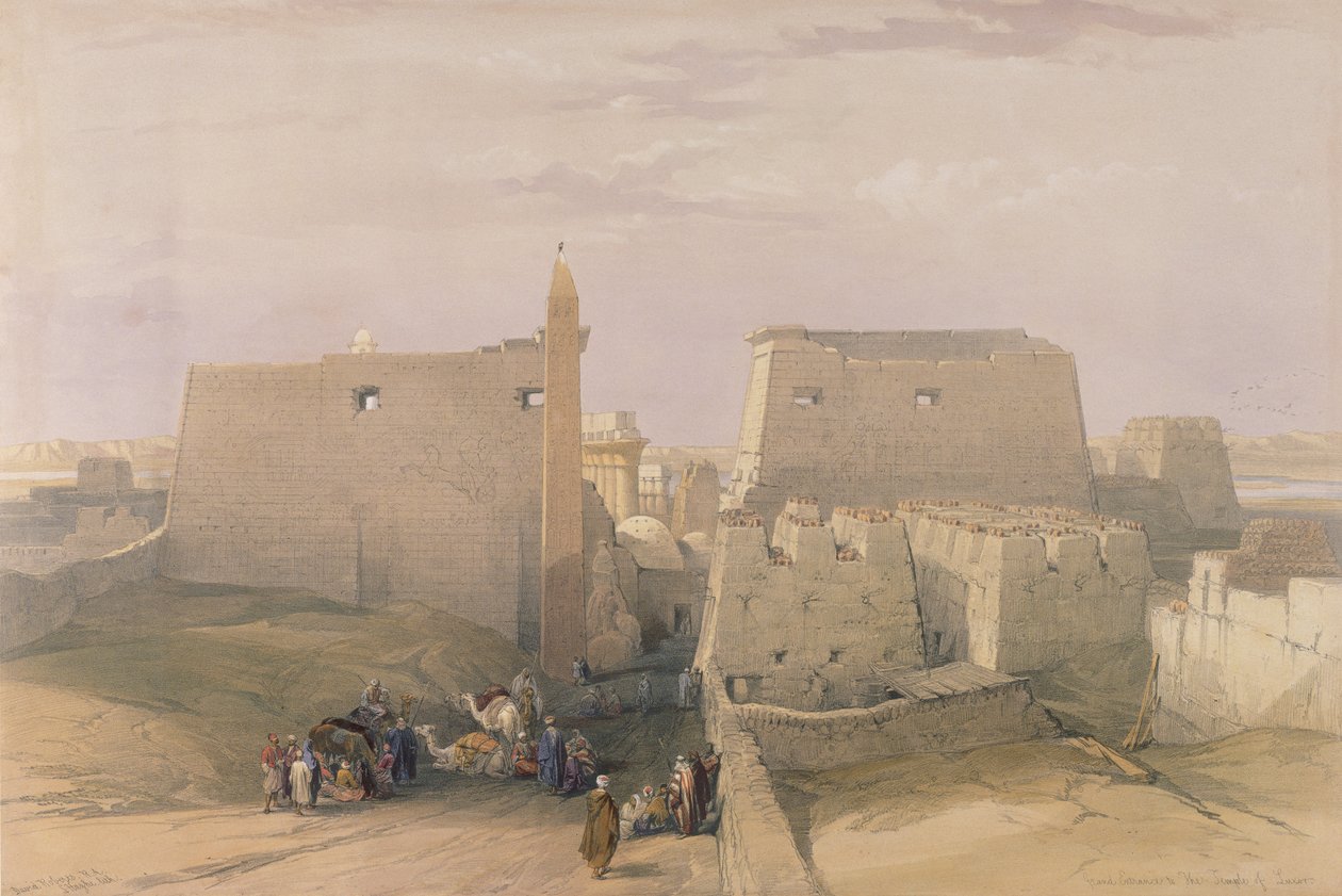 Stora entrén till Luxortemplet, från Egypten och Nubia, Vol.1 av David Roberts