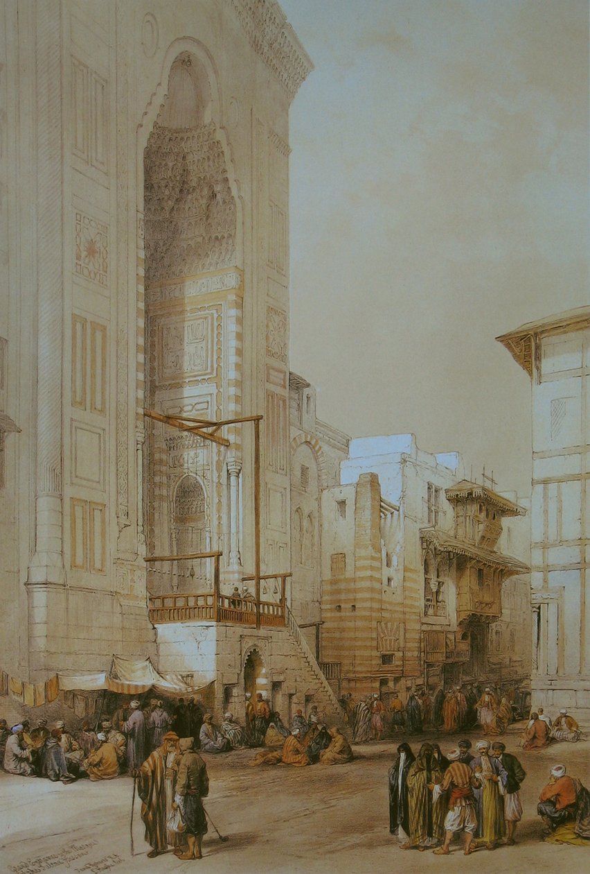 Grand entrance to the Mosque of the Sultan Hassan av David Roberts