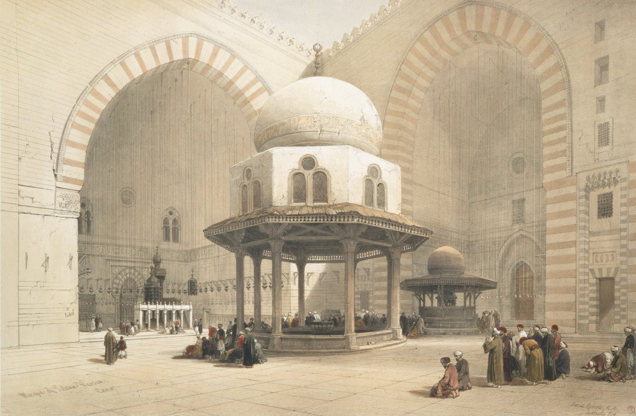 Interiör i Sultan El Ghorees moské i Kairo, från Egypten och Nubien, Vol.3 av David Roberts