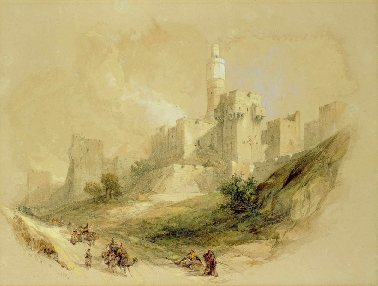 Jerusalem och Davids torn av David Roberts