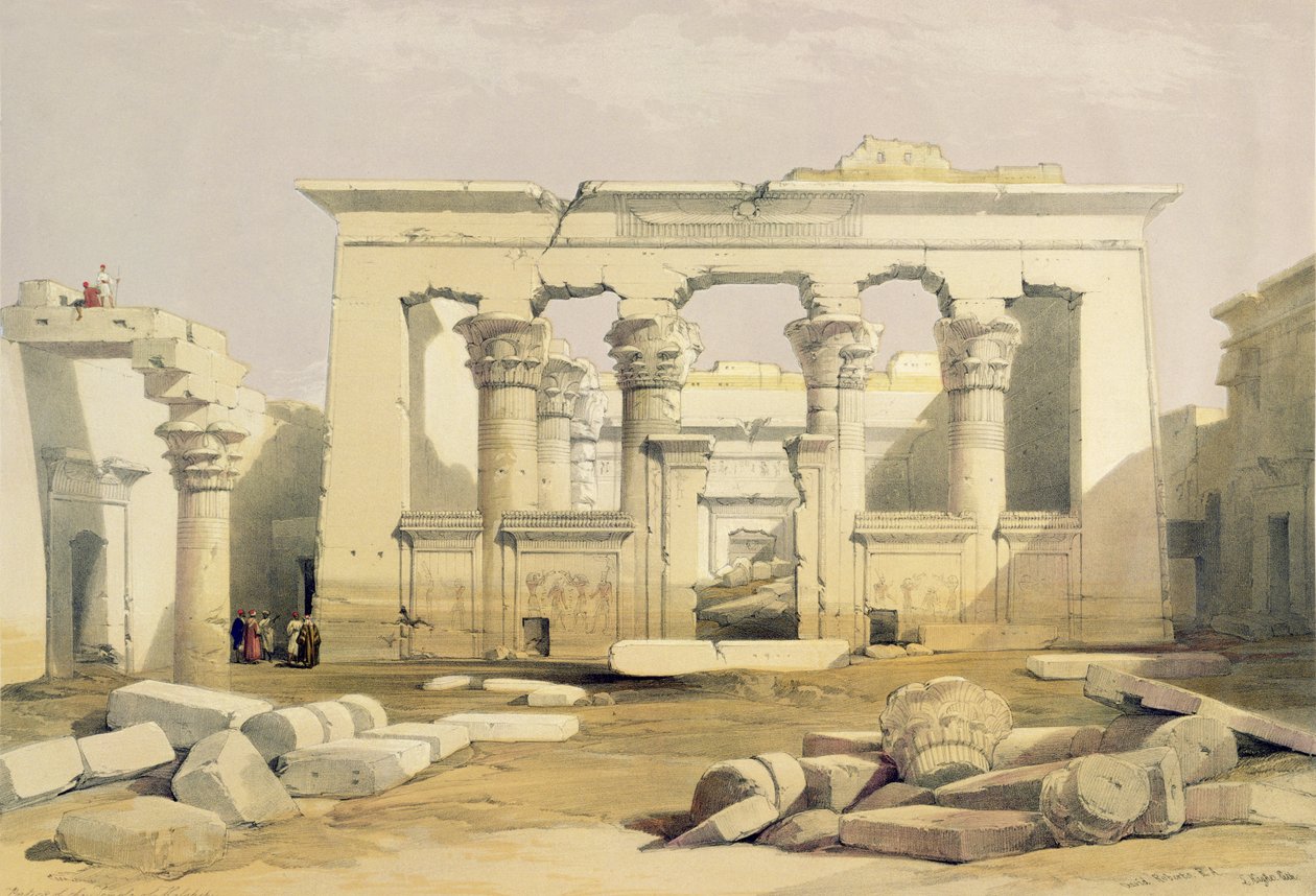 Portico av Kalabshah-templet, från Egypten och Nubien, Vol.1 av David Roberts