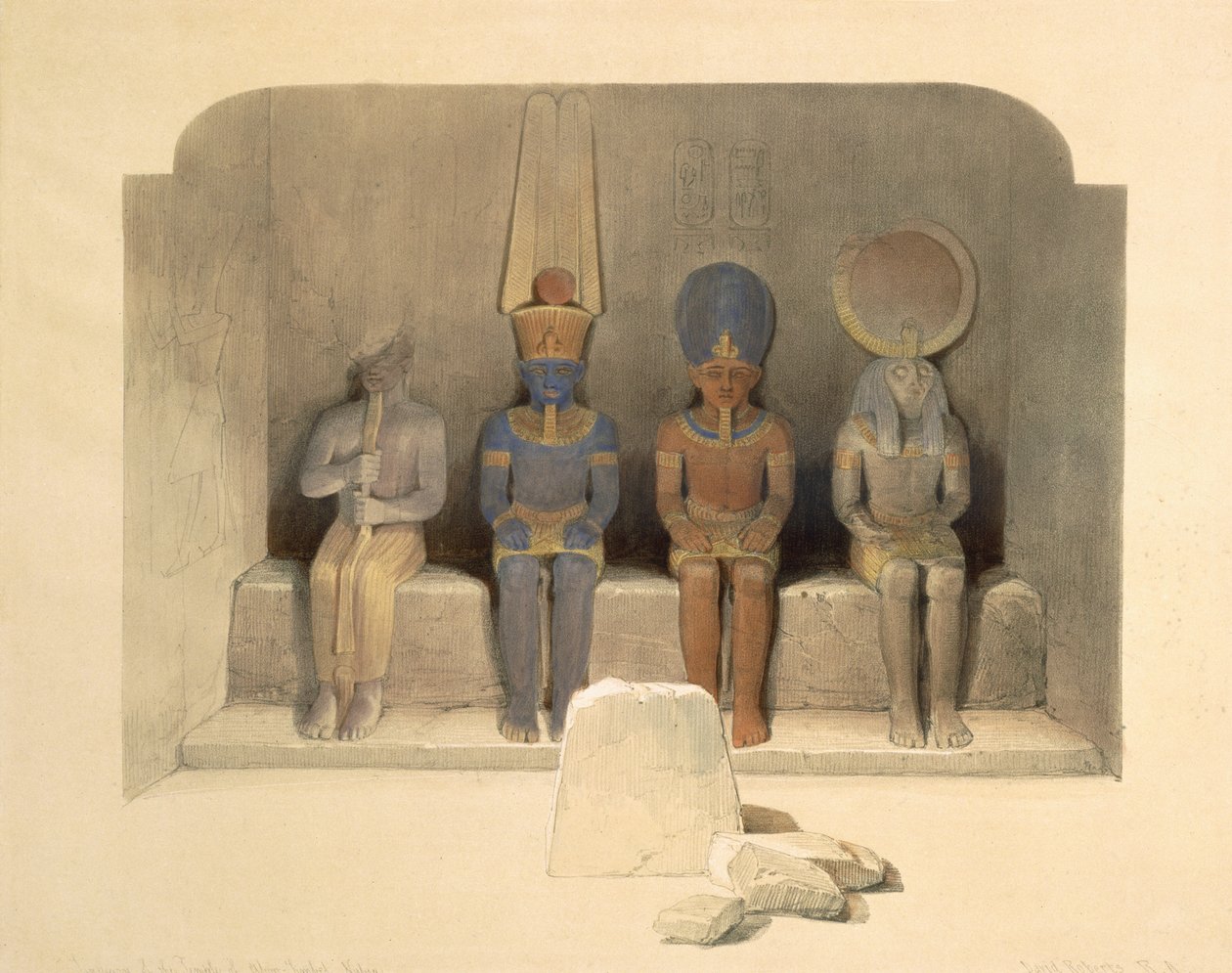 Sanctuary of Temple of Abu Simbel, från Egypten och Nubia, Vol.1 av David Roberts