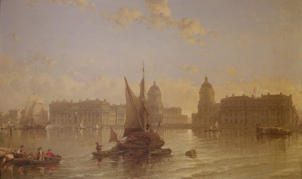 Frakt på Themsen i Greenwich av David Roberts