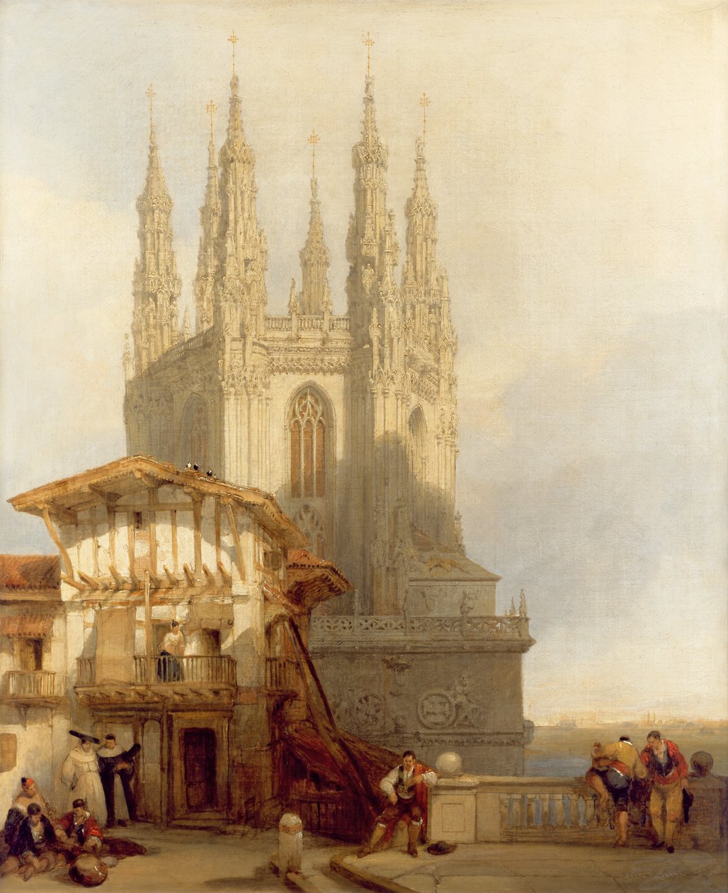 Ingången till norra tvärskeppet, Burgos katedral, 1835 av David Roberts