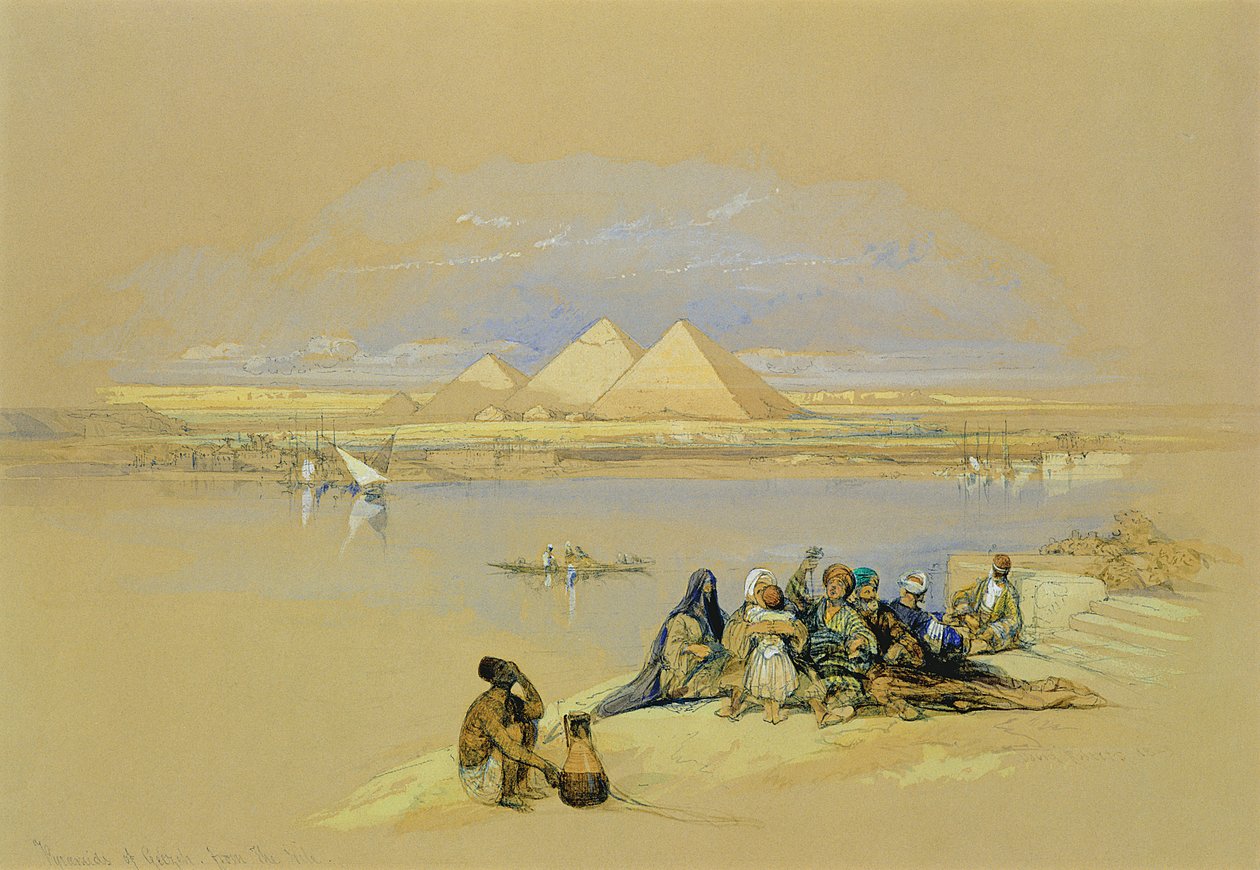 Pyramiderna i Giza, nära Kairo av David Roberts