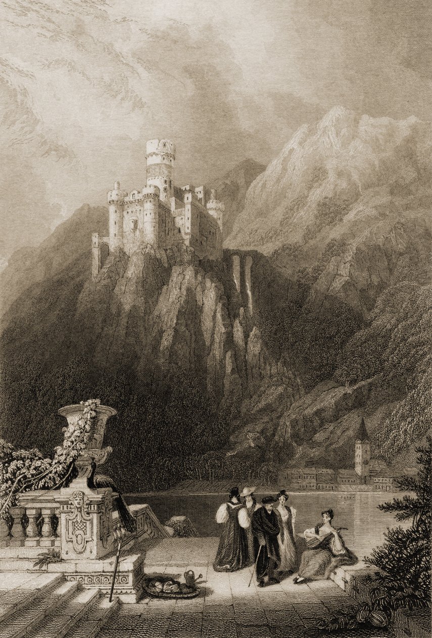 Thurnburg slott, graverad av J.T. Willmore, illustration från 