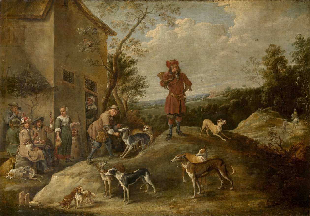 Resting hunters av David Teniers the Younger