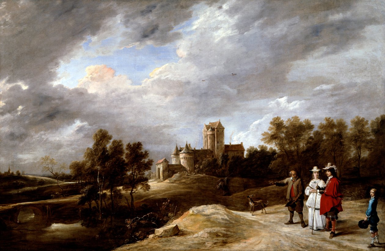 Ett slott och dess ägare av David Teniers the Younger