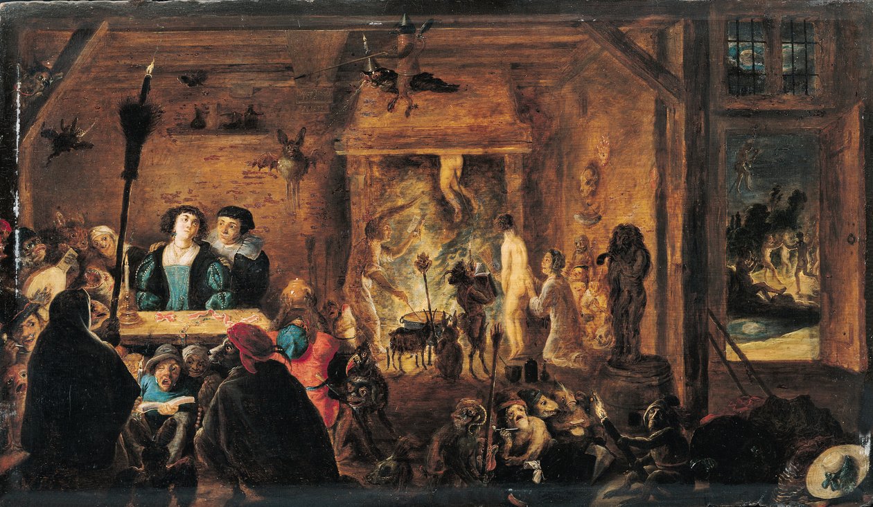 En scen av trolldom, 1633 av David Teniers the Younger