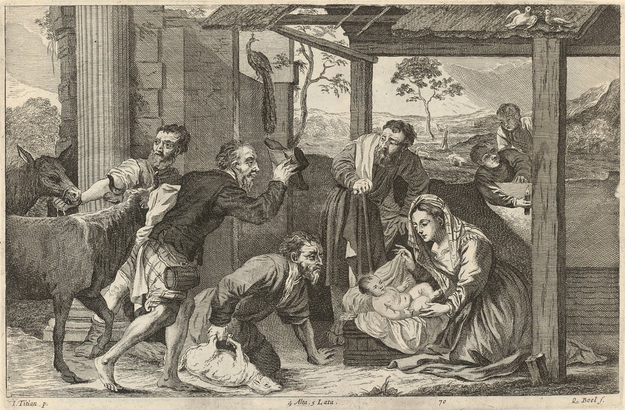 Tillbedjan av herdarna av David Teniers the Younger