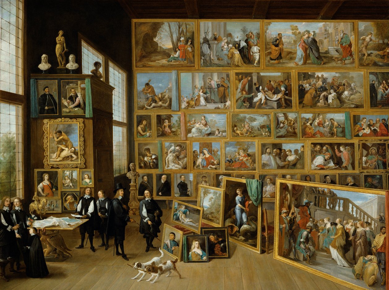 Ärkehertig Leopold William i sitt Brysselgalleri (Kunsthistorisches Museum i Wien, 1650-52. Olja på duk, 123 x 163 cm) .jpg av David Teniers the Younger
